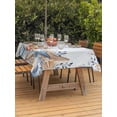 thumbnail image 2 of Blue Coastal Outdoor Tablecloth - 52x70 Inch Rectangle Dining Table Cover, Summer Beach Starfish Weeping Eucalyptus Ombre Waterproof Outdoor Table Cloth with Umbrella Hole & Zipper for Picnic/Patio, 2 of 7