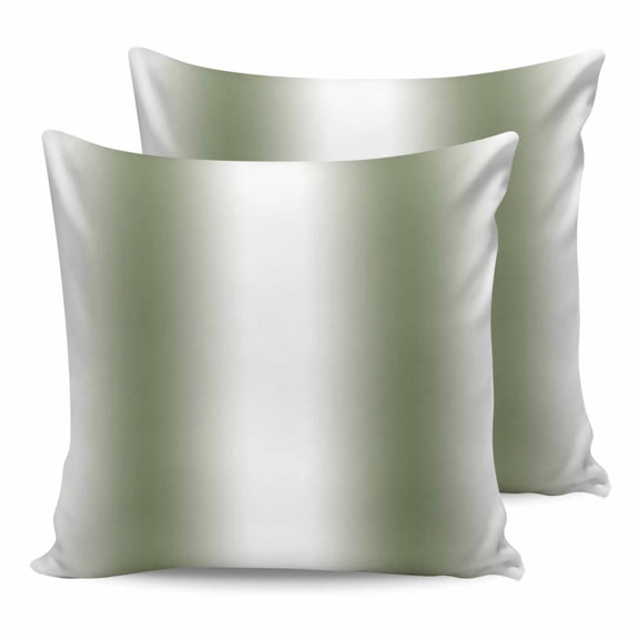Outdoor Waterproof Throw Pillow Covers Set of 2 Ombre Green White Decorative Pillowcases Square Outdoor Pillows Cushion Case 16x16 Inch Gradient Color Patio Pillows for Couch Sofa Bed Garden