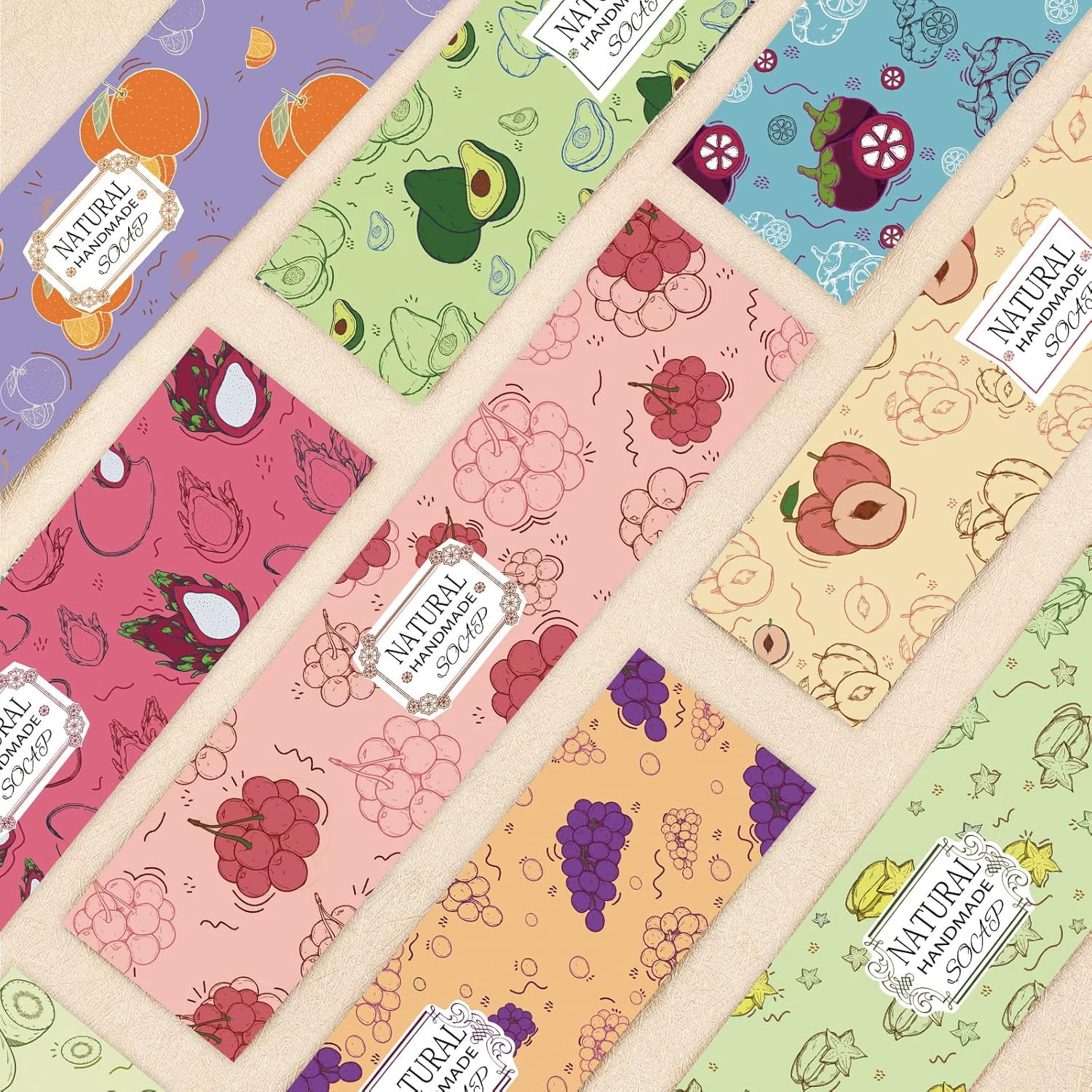 V3 Wrap Paper Tape For Homemade Soap - Assorted 100pcs Set, Coated Paper Labels