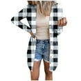 thumbnail image 2 of Lilgiuy Fashion Women Casual Pockets Printed Long Sleeve Tops Jacket Plaid Coat Gift for Your Friends and Family, 2 of 5