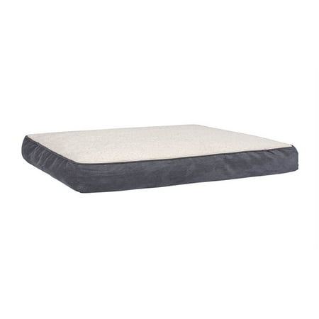 Orthopedic Premium Shredded Memory Foam Pet Bed with Removable Cover and Sherpa Top - Ease Aches & Pains in Your Pet & Give Them the BEST Nights Sleep - Gray,