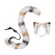 thumbnail image 3 of Conjunto de orejas y cola de gato, regalo de cosplay, diadema decorativa con orejas de animal para rol Negro Naranja Blanco, 3 of 9