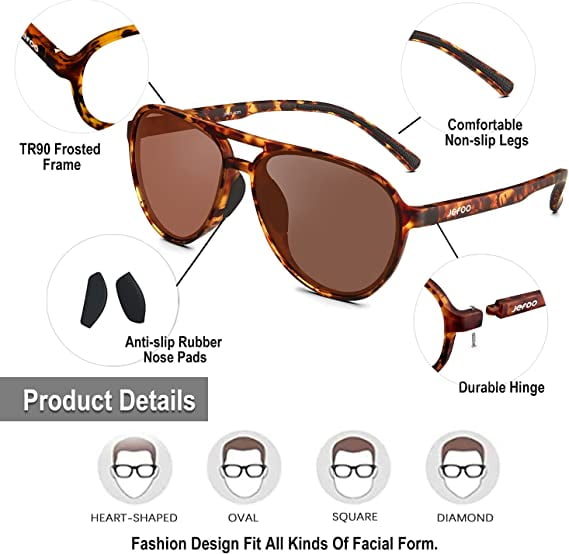 Polarized Aviator Sunglasses for Women Men Retro Trendy Sports Sunglasses for Outdoor UV400 Protection