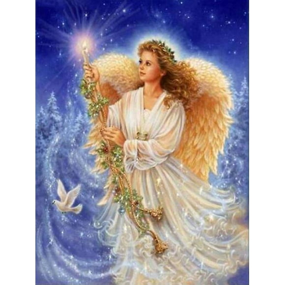 Dww-30x40 Cm 5d Peinture Diamant Diy Complet,petit Ange Mignon Fille Dessin Anim Diy Diamond Strass Toile Point De Croix Painting Par Numro Pour Dcor