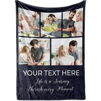 Ships Next Day, Custom Blanket with Picture and Text - Printed in USA, Personalized Photo Blanket with Text (Fleece 30x40)