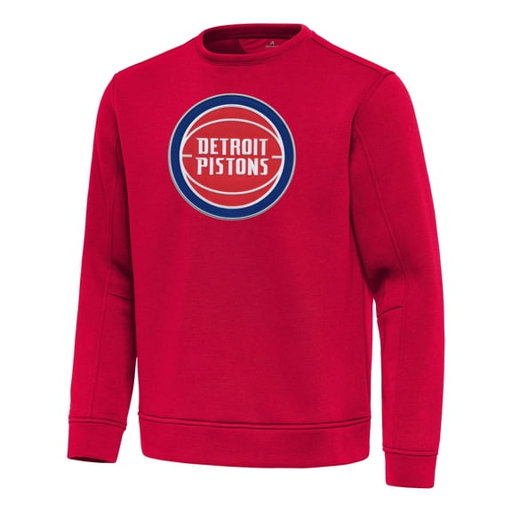 Men's Antigua Red Detroit Pistons Relevant Pullover Sweatshirt