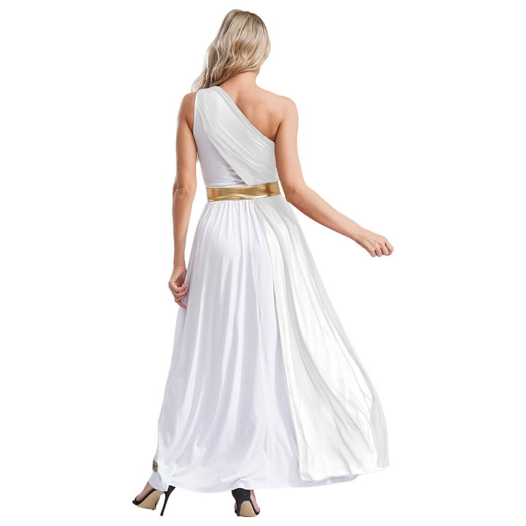 Mufeng Women's Ancient Grecian Toga Costume One Shoulder Chiffon Overlay Vintage Trim Tunic Dress White XL - Walmart.com Mufeng Women's Ancient Grecian Toga Costume One Shoulder Chiffon Overlay Vintage Trim Tunic Dress White XL - Walmart.com