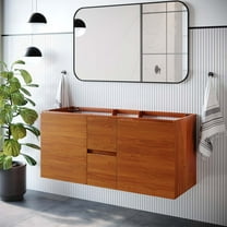Modway Scenic 48" Double Sink Compatible (Not Included) Bathroom Vanity Cabinet in Cherry Walnut
