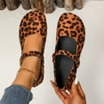 thumbnail image 2 of Wovix Women Leopard Faux Leather Flats Comfortable Round Toe Slip On Soft Work Flats Retro Mary Jane Dress Shoes, 2 of 5