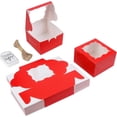 thumbnail image 5 of 120 Pcs Red Bakery Boxes with Window Individual Cupcake Boxes 4x4x2.5 Inches Cookie Boxes Kraft Paper Red Gift Box for Pastries, Cookies, Pie, Donuts, Macaroon, 5 of 7