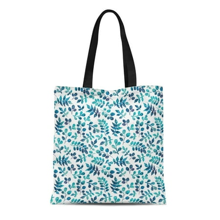 JSDART Canvas Tote Bag Blue Watercolor on Leaves Autumn Leaf Pattern Fills Gorgeous Reusable Shoulder Grocery Shopping Bags Handbag Walmart
