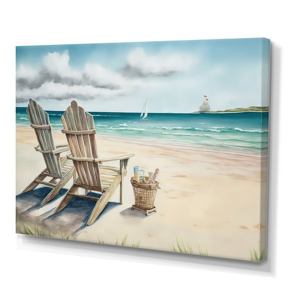 Designart Relax At The Beach IV Canvas Wall Art
