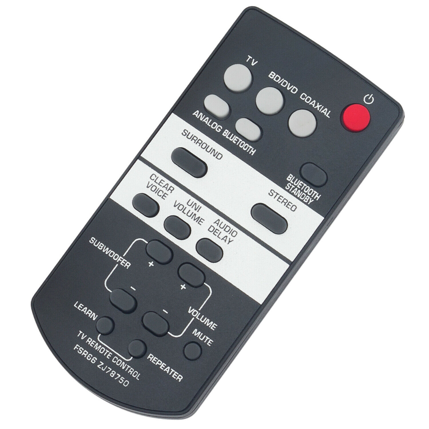 Infrared Remote Control FSR66 ZJ78750 Replace for Yamaha YAS-103 YAS-103BL Soundbar ATS-1030 YAS-152 ATS-1520 - image 2 of 3