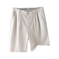 thumbnail image 5 of Sakmal Cotton Shorts for Men Khaki Chino Casual 9 Inch White Solid Summer Mens Shorts L, 5 of 5