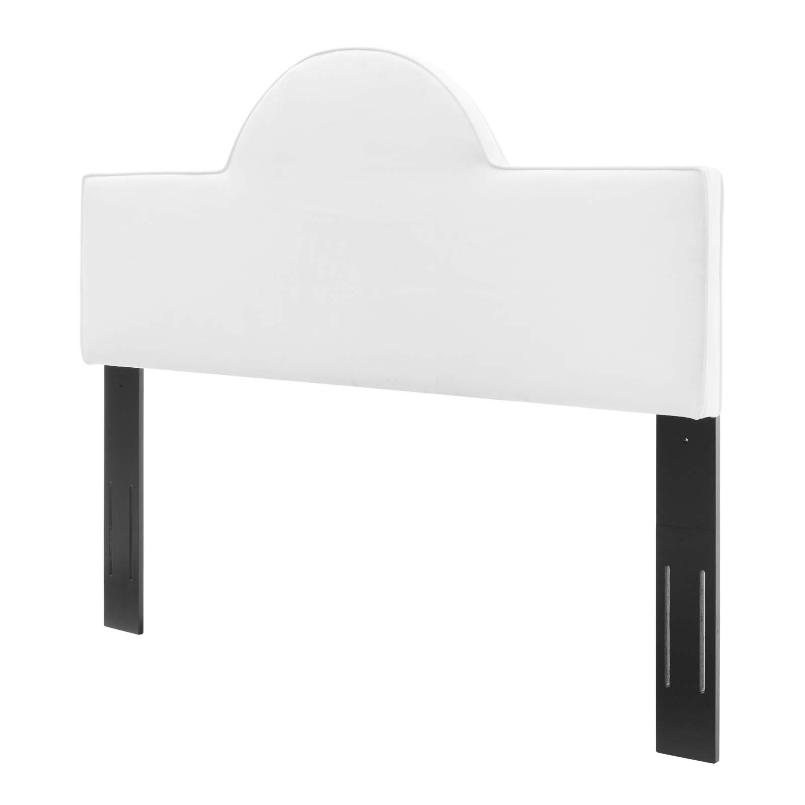 Headboard, King Size, Velvet, White, Modern Contemporary Urban Design