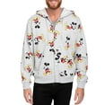 thumbnail image 4 of Disney Mens Mickey Mouse Zip Up Hoodie All-Over Print Sweatshirt Heather Gray, 4 of 5