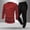Wine, variant on Men's 2-Piece Sport Tracksuit - Round Neck Long Sleeve Top & Drawstring Ankle Pants Loose Fit Casual Sports Set with Pockets Daily Outfit