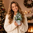thumbnail image 2 of Mini Tabletop Christmas Tree, Artificial Christmas Trees with Pinecones Red Berries Xmas Tree for Home Office Fireplace Christmas Ornaments, 2 of 7