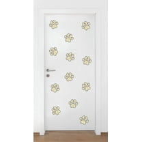 Animal Wall Decal Cute Smiley Faces with Paw Prints in Repeating Pattern Bedroom Wall Decal for Children Dog Cute Themed Room Décor - Size: 12 In x 9 In