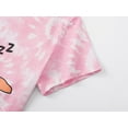 thumbnail image 4 of Beezizac Girls' 100% Cotton Pajamas - Tie Dye Pink Spiral Sleepy Dog Short Sleeve & Pants PJ Set Kid Size 14, 4 of 6