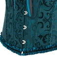 thumbnail image 7 of Corsets for Women Vintage Floral Embroidery Patterns Bustier Bodysuit Lace Up Halloween Cosplay Boned Body Shaper for Women Blue L, 7 of 7