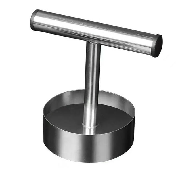 Prensa para hamburguesas de acero inoxidable, herramienta de cocina redonda para aplastar tocino, carne de res, pollo y pavo.