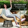 thumbnail image 4 of 360-Degree Swivel Papasan Chair with Side Tray, Oversized Round Chair for Patio, Indoor, and Outdoor Use, Beige, 4 of 6