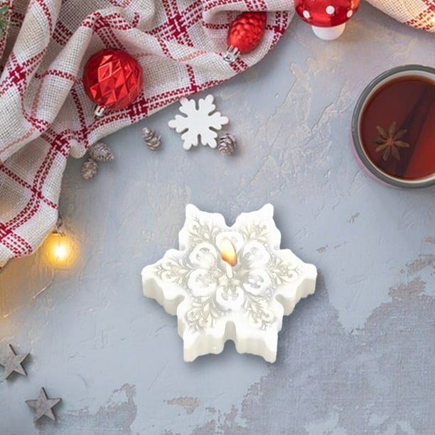 Vela aromática con aroma a copo de nieve, ideal como regalo para decorar el hogar, vela de modelado, aromaterapia, fragancia navideña, aroma relajante, regalo para ella, base de madera, para