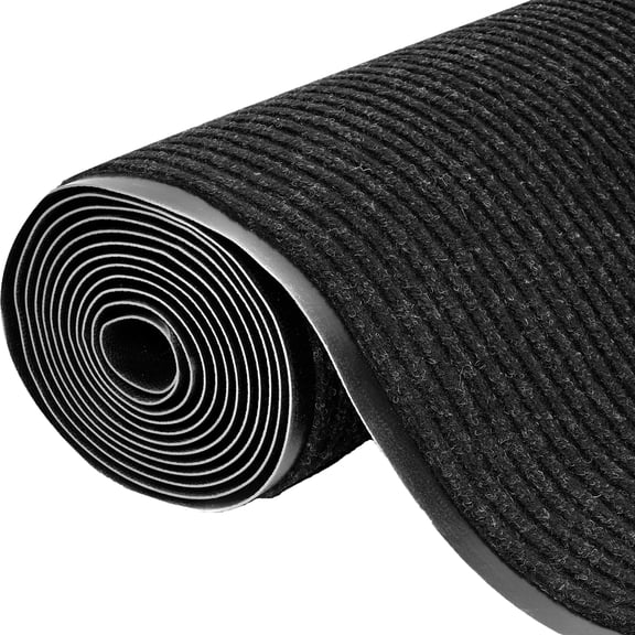 WANLISELL Non Slip Commercial Grade Door Floor Mat, 3 x 10 ft Step Entrance Rubber Doormat for Indoor or Outdoor, Black