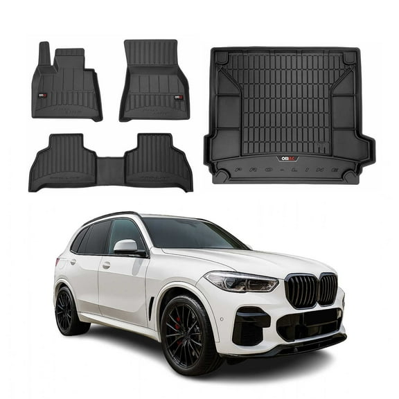 2019-2026 BMW X5 G05 Premium Floor Mats & Cargo Liner Full Set All Weather Heavy Duty Black