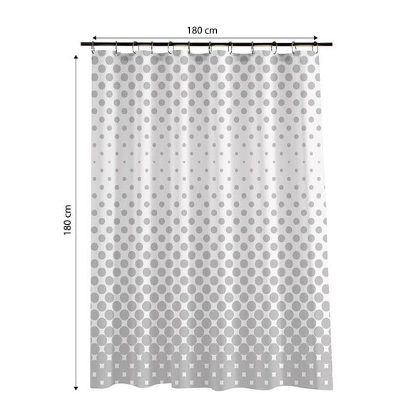 Cortina Home Creations de Baño Peva con 12 Ganchos de Plástico Gris