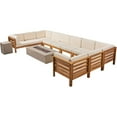 thumbnail image 1 of Oana 12pc U-Shaped Sectional Sofa Set Cushion Teak with Beige/Light Gray, 1 of 13