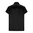 thumbnail image 4 of NuoCaiYun Satin Shirts for Women Button Down Short Sleeves Dressy Shirt Trendy Shawl Collar Office Blazer Blouse Tops, 4 of 6