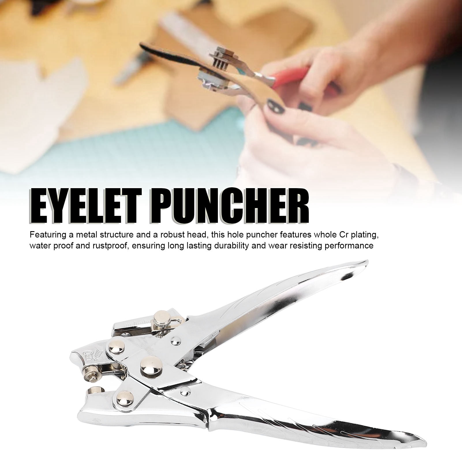 YAHHU 5mm Eyelet Hole Puncher Labor Saving Manual Grommet Pliers Punching Tool, Heavy Duty 30 Sheets Capacity For A4 Paper, Leather, Belts, And Crafts