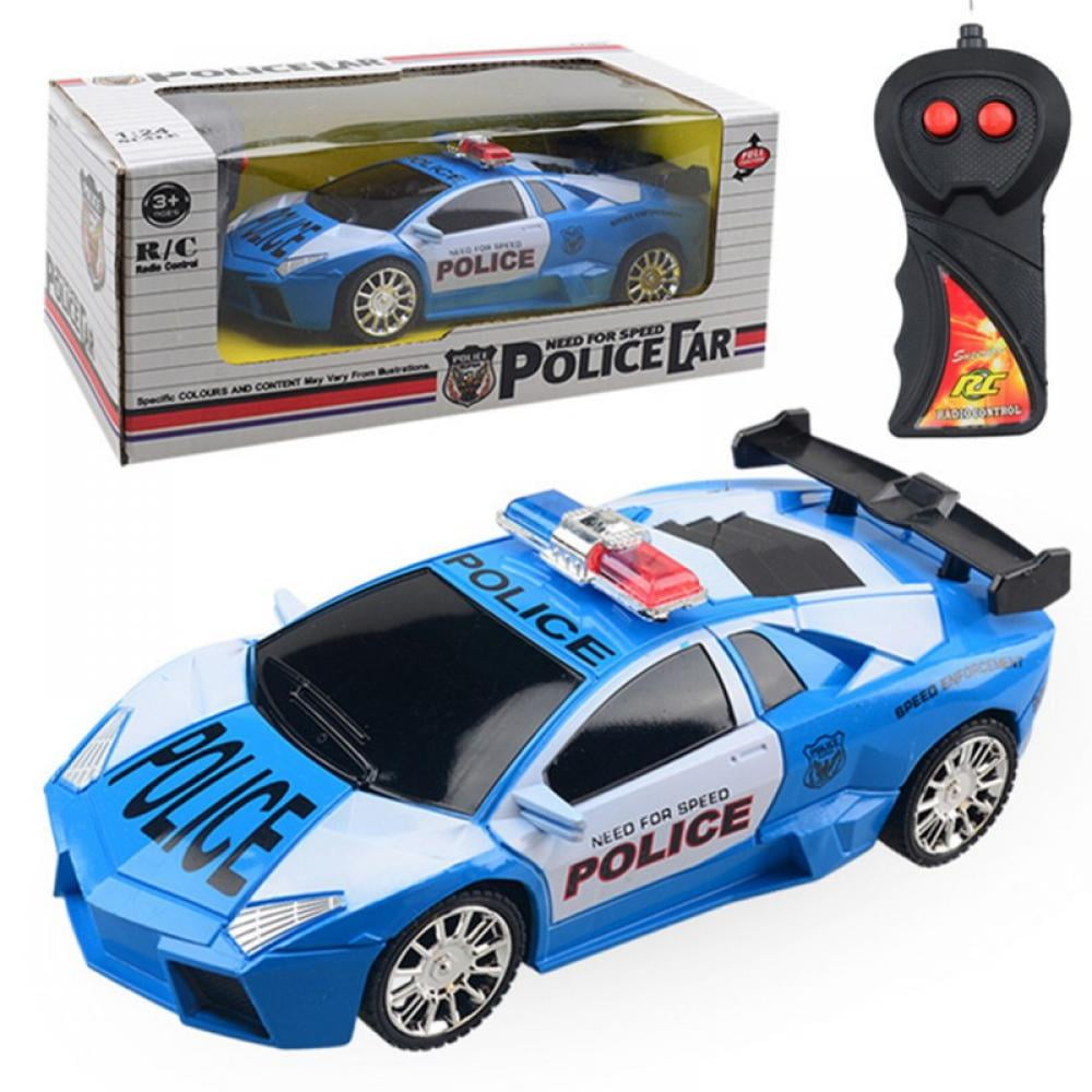 1:18 Steering Wheel Remote Control Vehicle High Simulated Police Car Kids Toy 