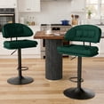 thumbnail image 3 of Hawsaiy Modern Bar Stools Set of 2, Ergonomic Double-Layer Upholstered Bar Stools with Back, Adjustable Swivel Barstools for Kitchen Island, Green, 3 of 11