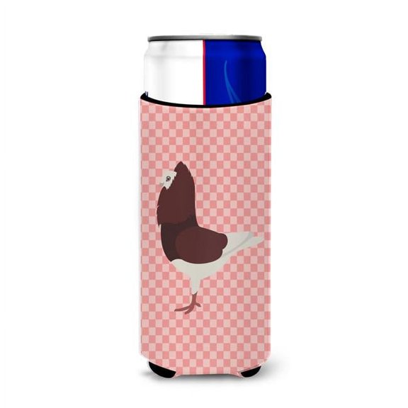 Capuchin Red Pigeon Pink Check Michelob Ultra Hugger for Slim Cans