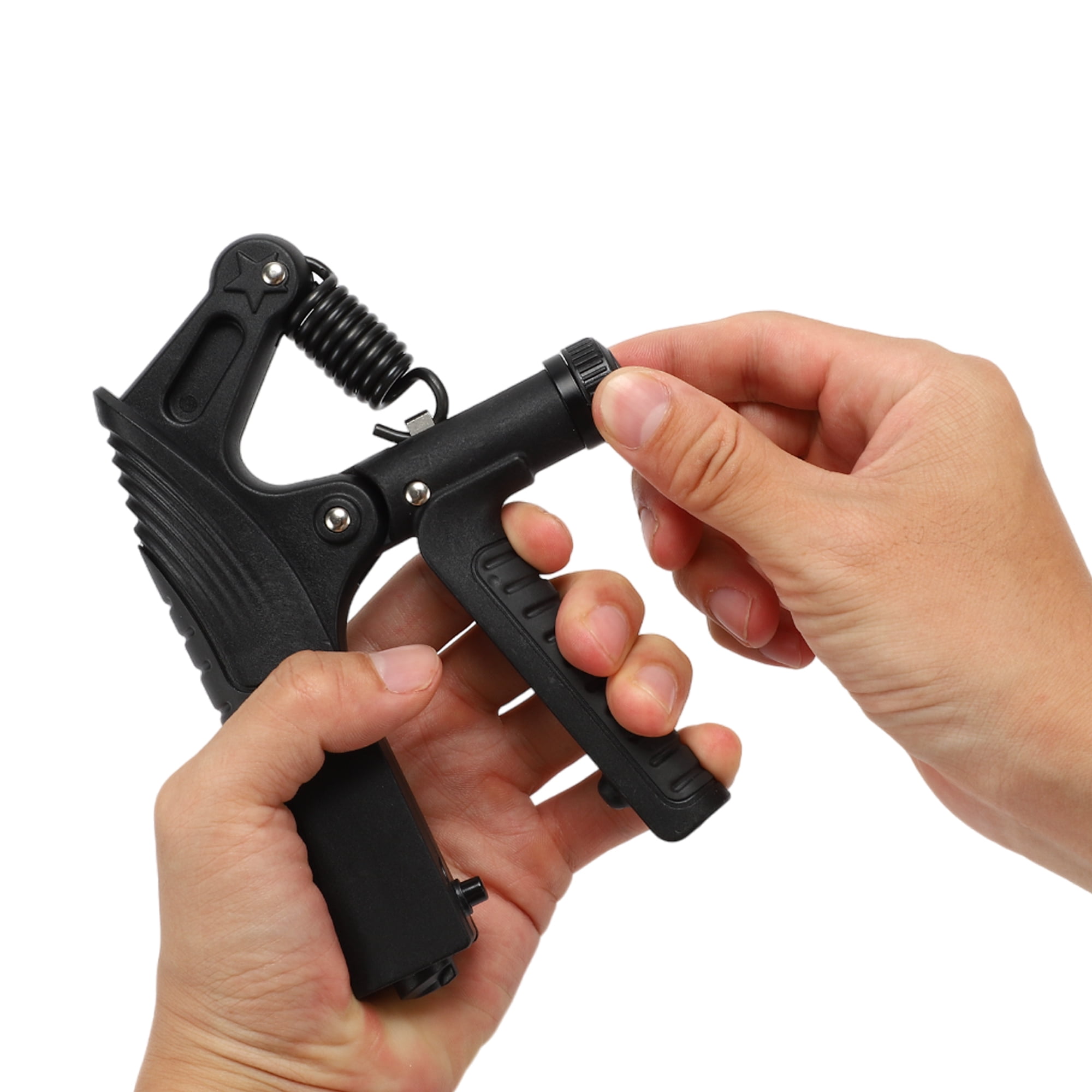 Unique Bargains R Shape Hand Grip Strengthener Adjustable Strength for Fitness  Black