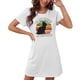 thumbnail image 4 of Camisón corto de talla grande para mujer, camisón de manga corta con estampado de pecho a la moda, camisón para mujer, 4 of 7
