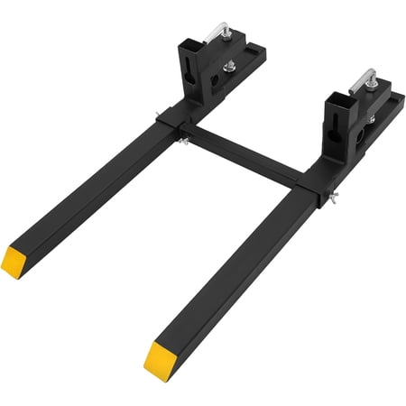 EastVita 43in 2500lbs Clamp on Pallet Forks Heavy Duty Tractor Forks with Adjustable Stabilizer Bar Quick Attach Pallet Fork for Bucket Tractor Loader Skid Steer
