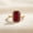 Rose Plated, variant on Emerald Cut Red Ruby Gemstone Promise Ring, 925 Sterling Silver Yellow Gold Plated Trendy Bezel Ring, July Birthstone Jewelry