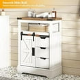 thumbnail image 3 of LUXOAK 24" Floor Cabinet, Farmhouse Storage with 3 Drawers & Adjustable Shelf, Sliding Barn Door, 3 of 7