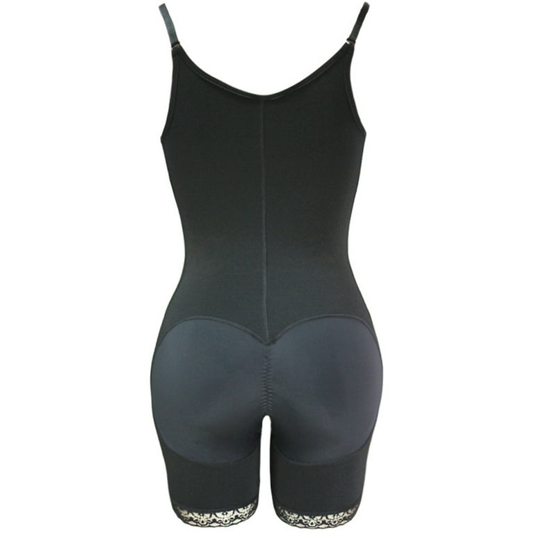 SBYOJLPB Women's Shapewear Women Plus Full Body Suit U-Neck Vest Zipper  Surgeries Lace Stitching Compression Garment Shapewear Bodysuit Black  14(XXXL)