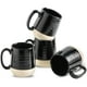 thumbnail image 1 of Juego de tazas de café Hasense de cerámica de 15 onzas con asas negras, 4 unidades, 1 of 7