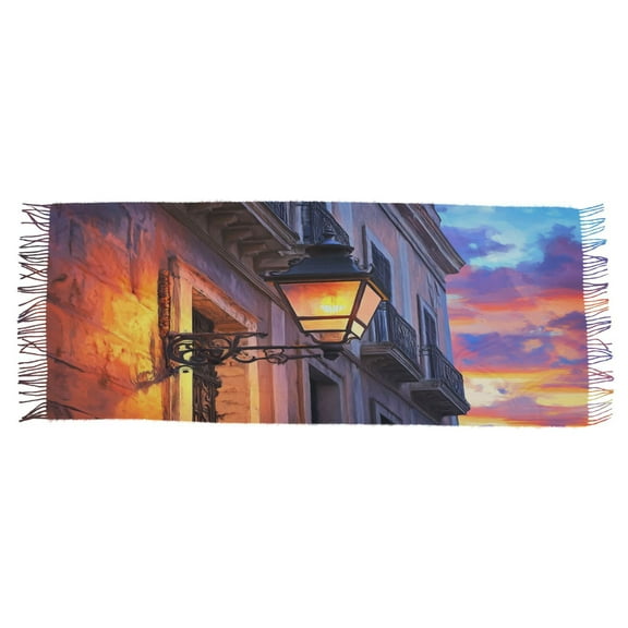 BZSMCE Women Scarf Sunset Scene Simple Pattern Soft Warm Long Large Scarves
