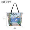 thumbnail image 5 of FORMRS Womens Canvas Tote Bag with Zipper Inner Pocket Shoulder Handbag, Pink Seaside, 5 of 7