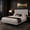Light Grey, variant on BSHTI Queen Size Linen Upholstered Platform Bed Frame with Soft Headboard, Wood Slats, No Box Spring Needed for Bedroom(Black)
