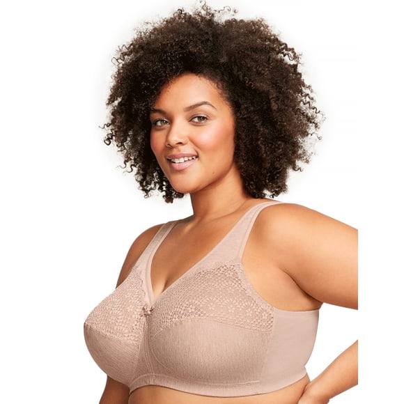 Women's Glamorise 1064 Magic Lift Moisture Control Bra (Cafe Heather 40C)