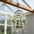 thumbnail image 1 of Artificial Morning Glory Wall Hanging Garland Set, 2 Pack Rattan Trailing Vines, Synthetic Outdoor Decor, Multi-Color, 77 x 20 x 20 cm, 1 of 6