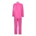 thumbnail image 3 of WOYY Family Pajama Set Satin Solid Long Sleeve Shirt Top Pants Sleepwear Jammies, 3 of 8